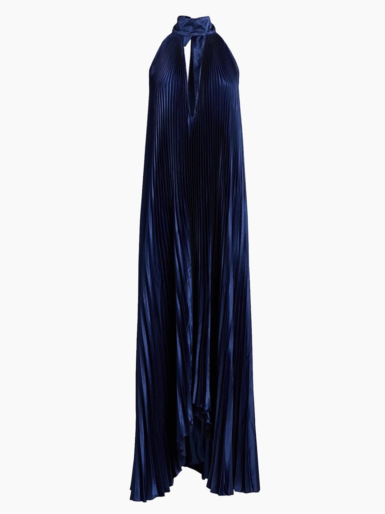 L’idee Opera Pleated Halterneck Gown